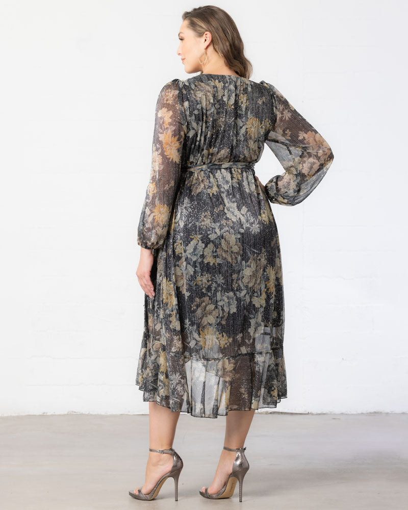 Plus Size Dresses Metallic Short High Low Glitter Plus Size Cocktail Dress Kiyonna 13232811 Gilded Florals