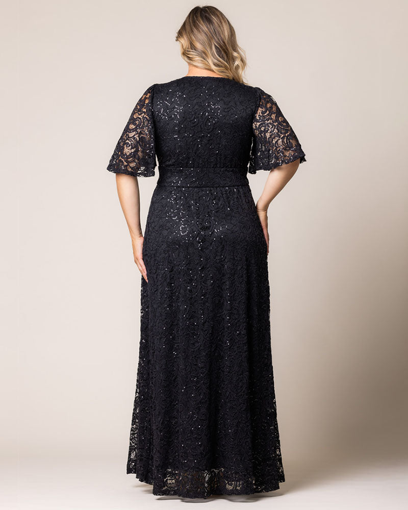 Plus Size Dresses Sequin Lace Long Formal Plus Size Dress Kiyona 13242507 Onyx