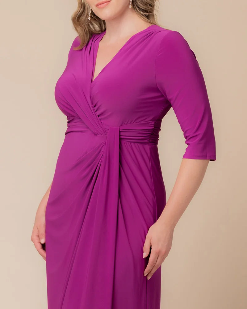Plus Size Dresses Long Sleeve Formal Mother of the Bride Evening prom Dress Dress Magenta