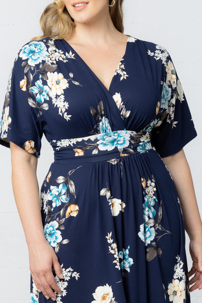 Plus Size Dresses Mother of the Bride Long Formal Plus Size Dress Navy Floral