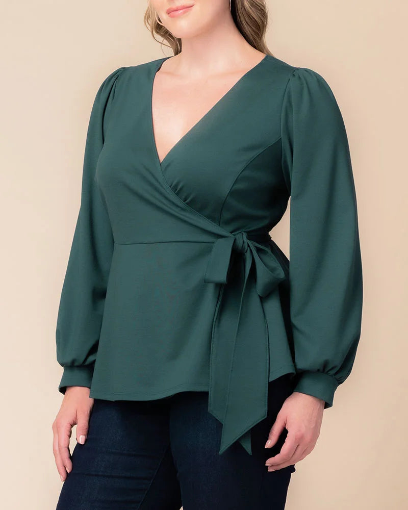 Top Formal Long Sleeve Top Hunter Green