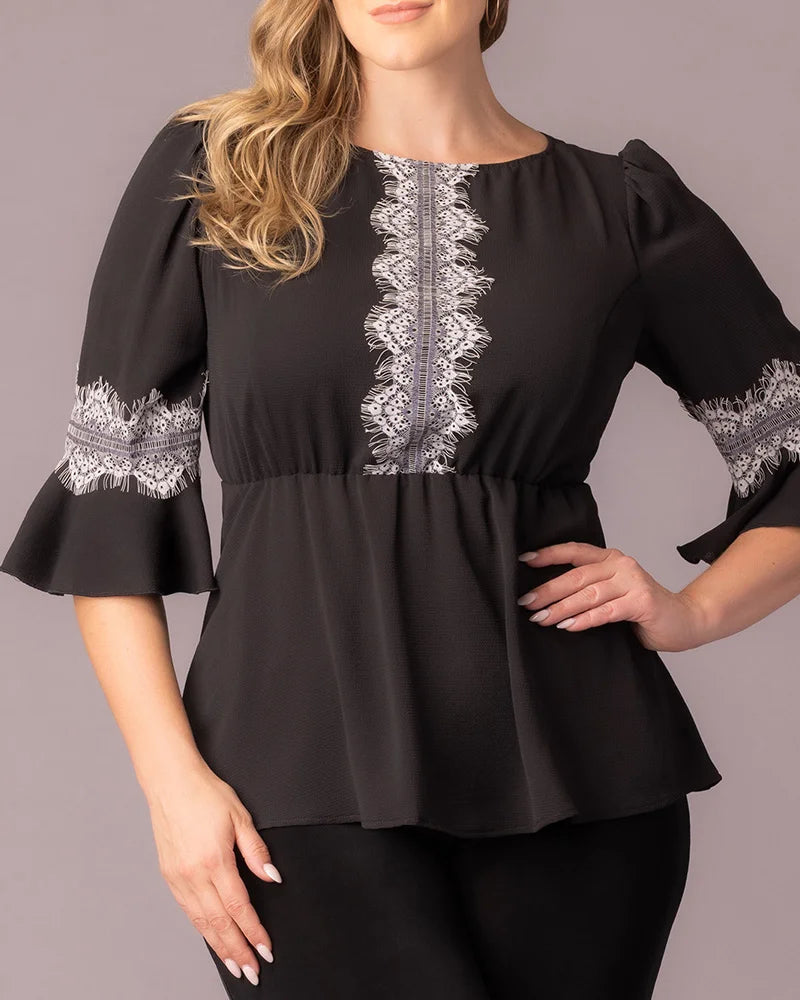Top Formal Lace Top Kiyonna 27252903 Black Noir