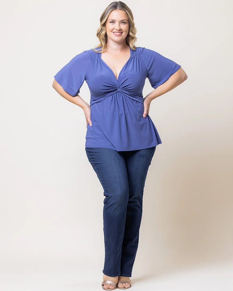 Top Formal Evening Top Slate Blue