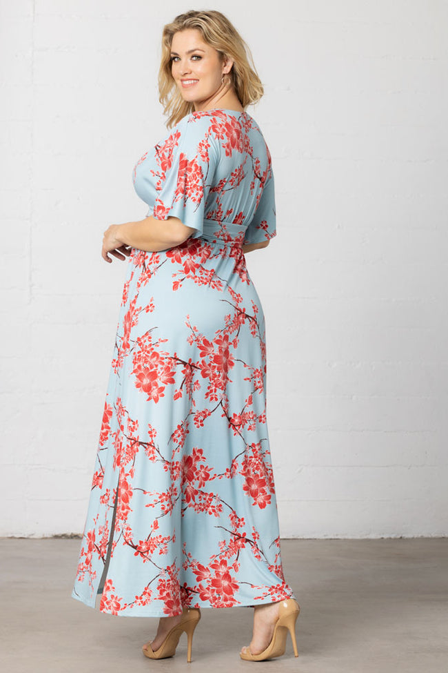 Plus Size Dresses Mother of the Bride Long Formal Plus Size Dress Cherry Blossom Print