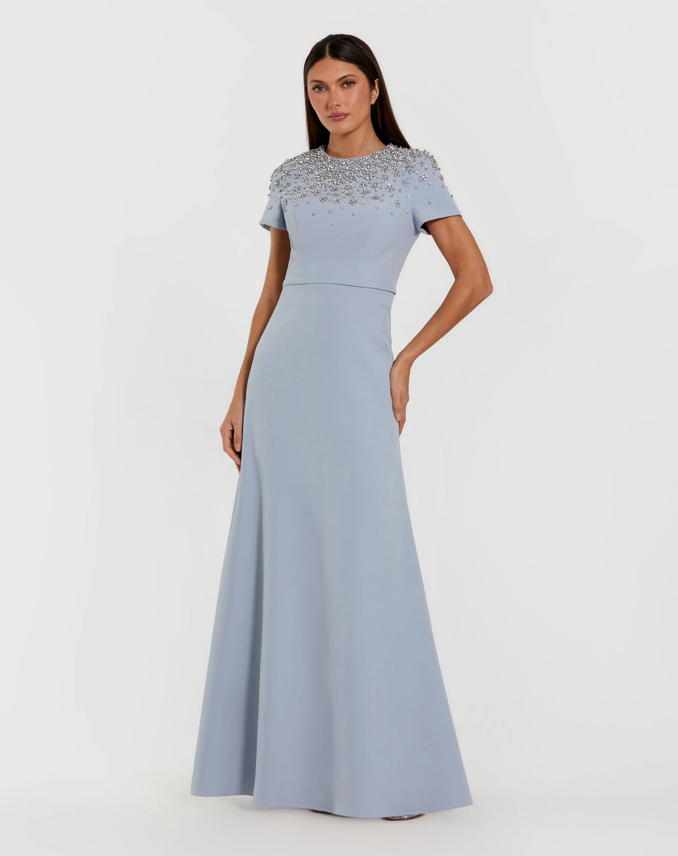 Mother of the Bride Dresses Formal Long A Line Mother of the Bride Dress Mac Duggal 50038 Powder Blue
