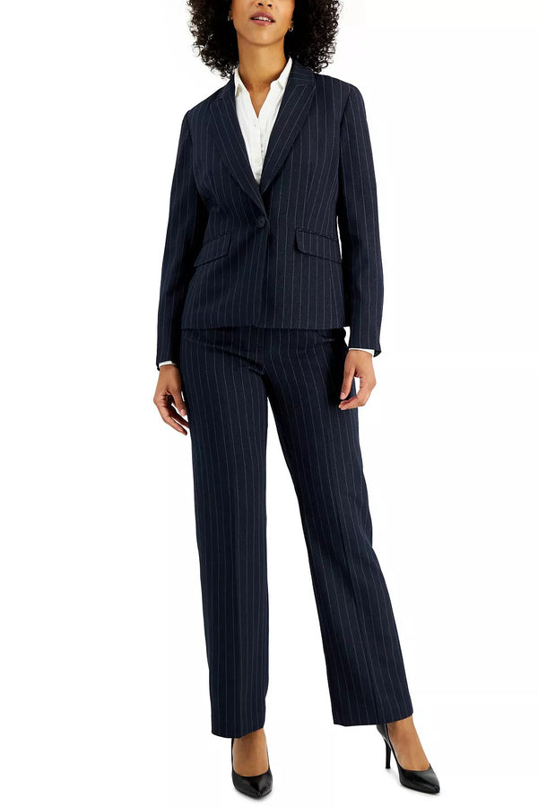 Pant Suit Two Pice Long Formal Petite Pant Suit Navy Steel Blue