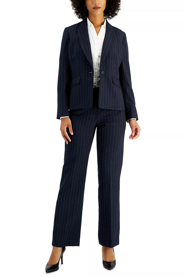 Pant Suit Two Pice Long Formal Petite Pant Suit Navy Steel Blue