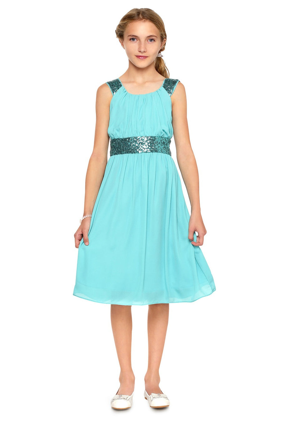 Flower Girl Dresses Short A Line Sequin Flower Girl Dress Jade