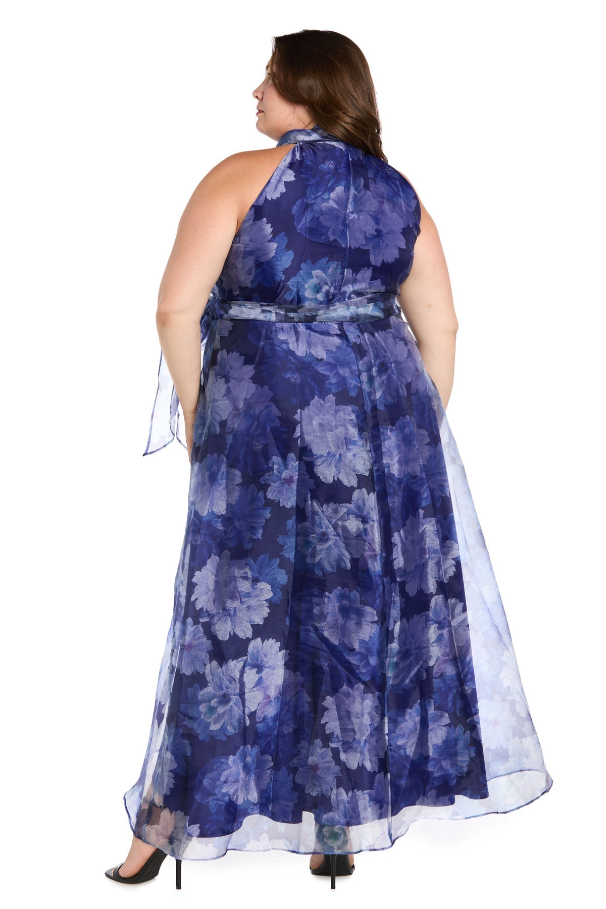 Plus Size Dresses Print Formal Long Plus Size Dress Ultra Marine