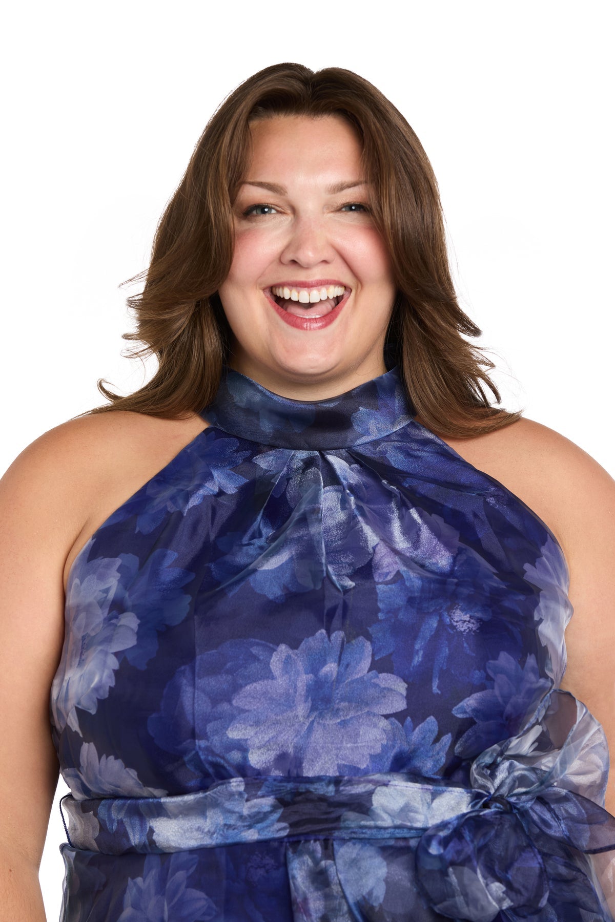 Plus Size Dresses Print Formal Long Plus Size Dress Ultra Marine