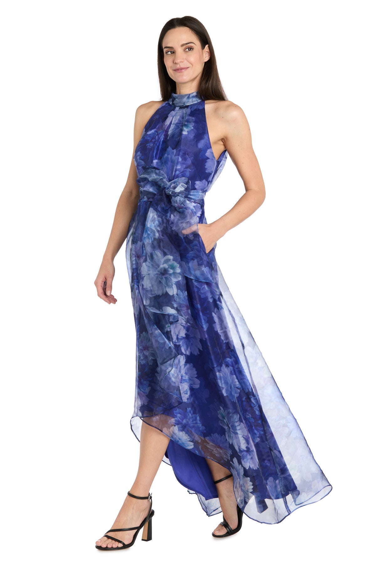 Prom Dresses Floral Print Long Prom Formal Dress Ultra Marine