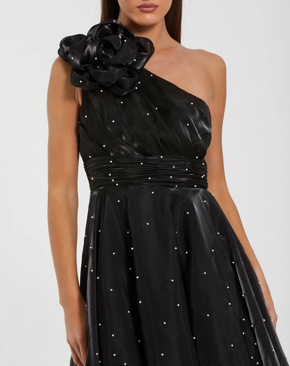 Cocktail Dresses Homecoming 3D Short Midi Cocktail Dress Black Ivory