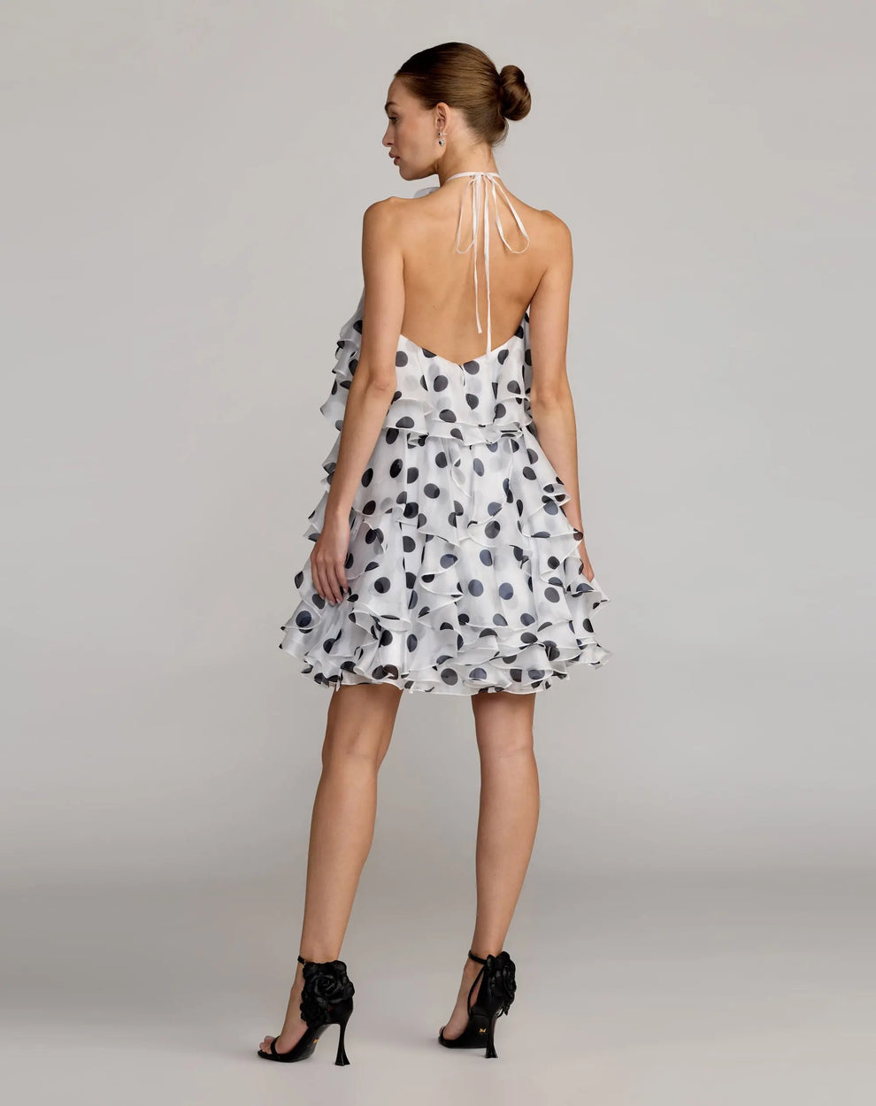Halter Mini Organza Cocktail A-Line Dress Mac Duggal 50171