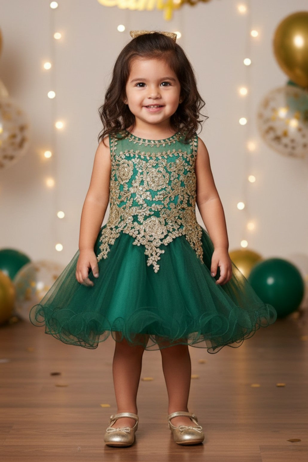 Illusion Knee-Length Tulle Flower Girl Ball Gown Cinderella Couture 5017B