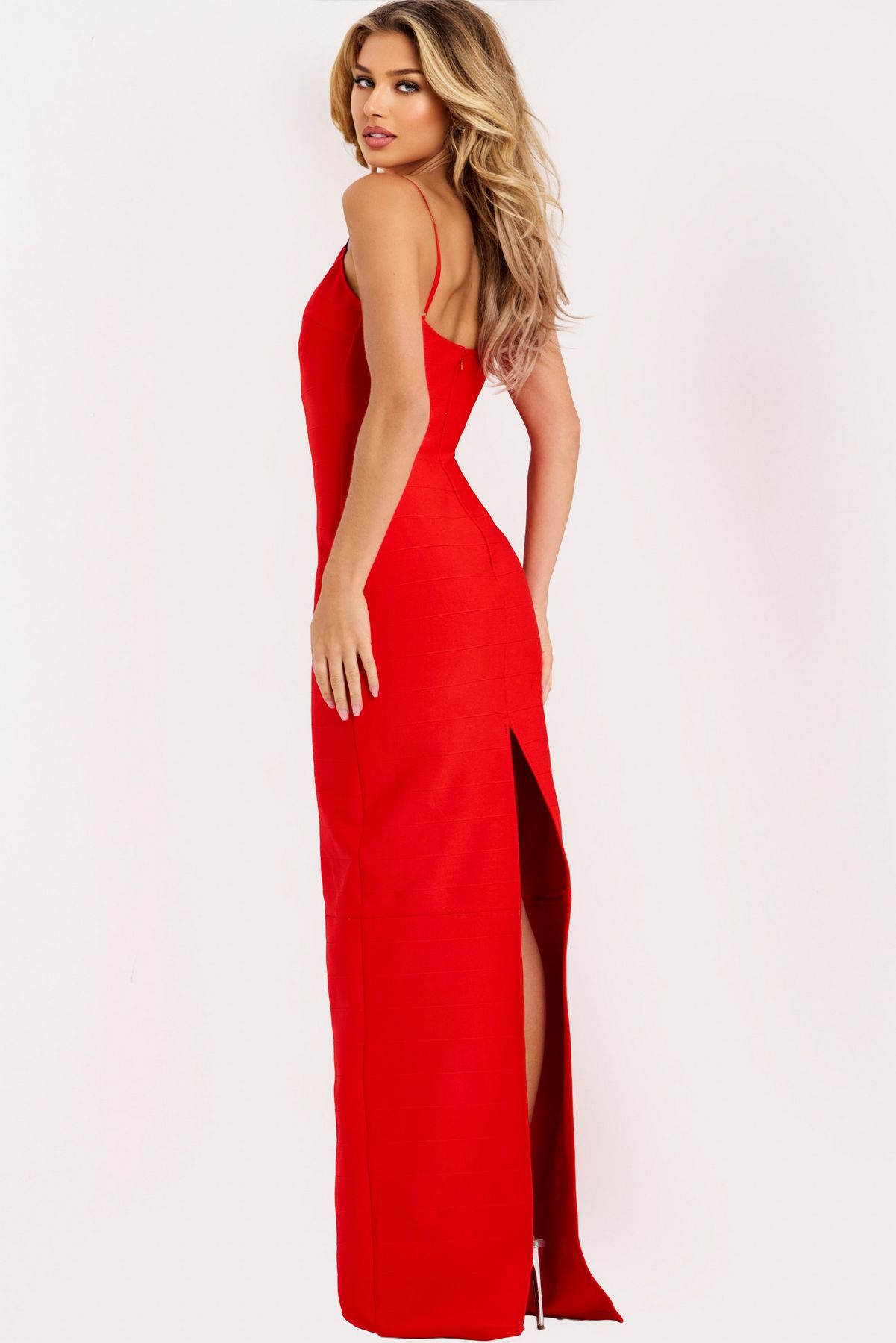 Prom Dresses Floral Applique Long Formal Prom Dress Red