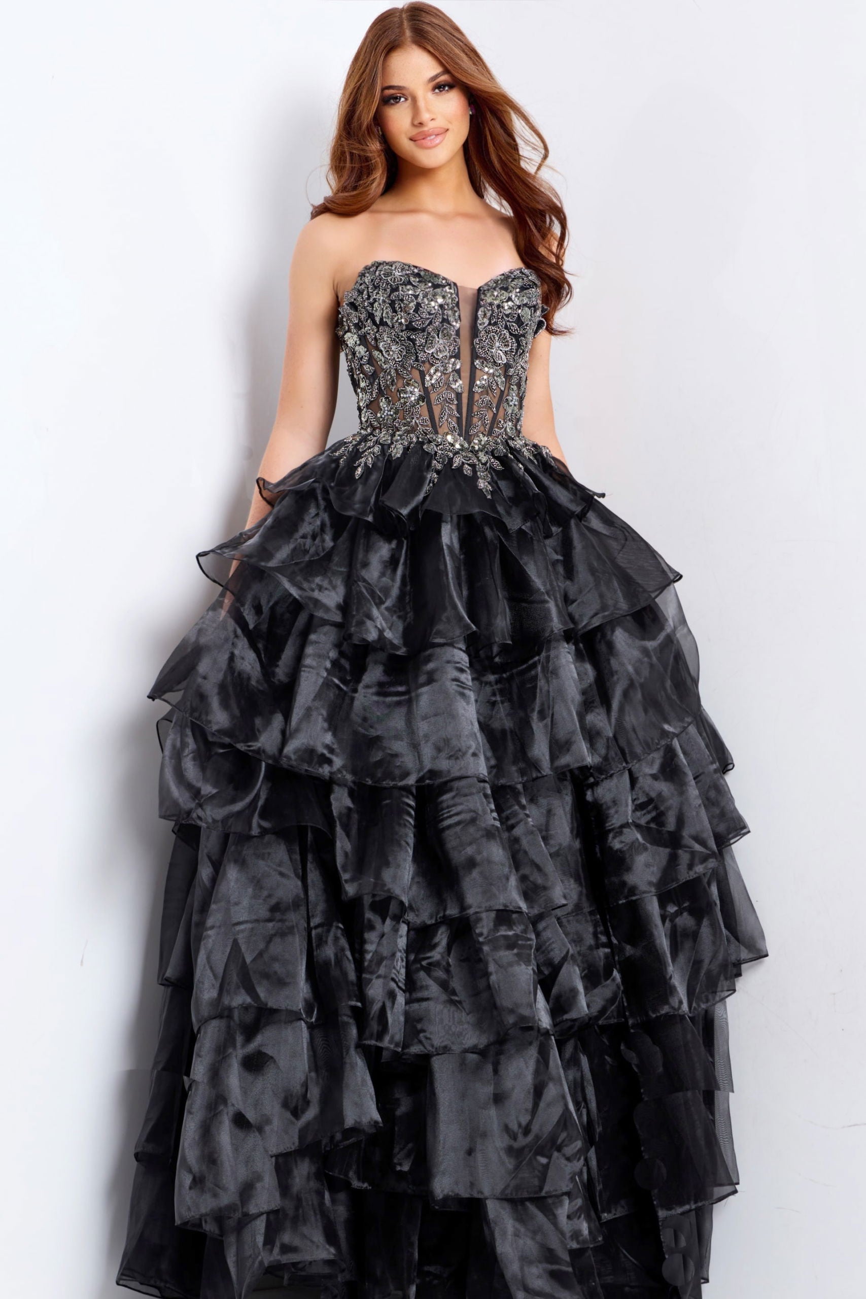 Prom Dresses Long Formal Corset Beaded Prom Dress Black