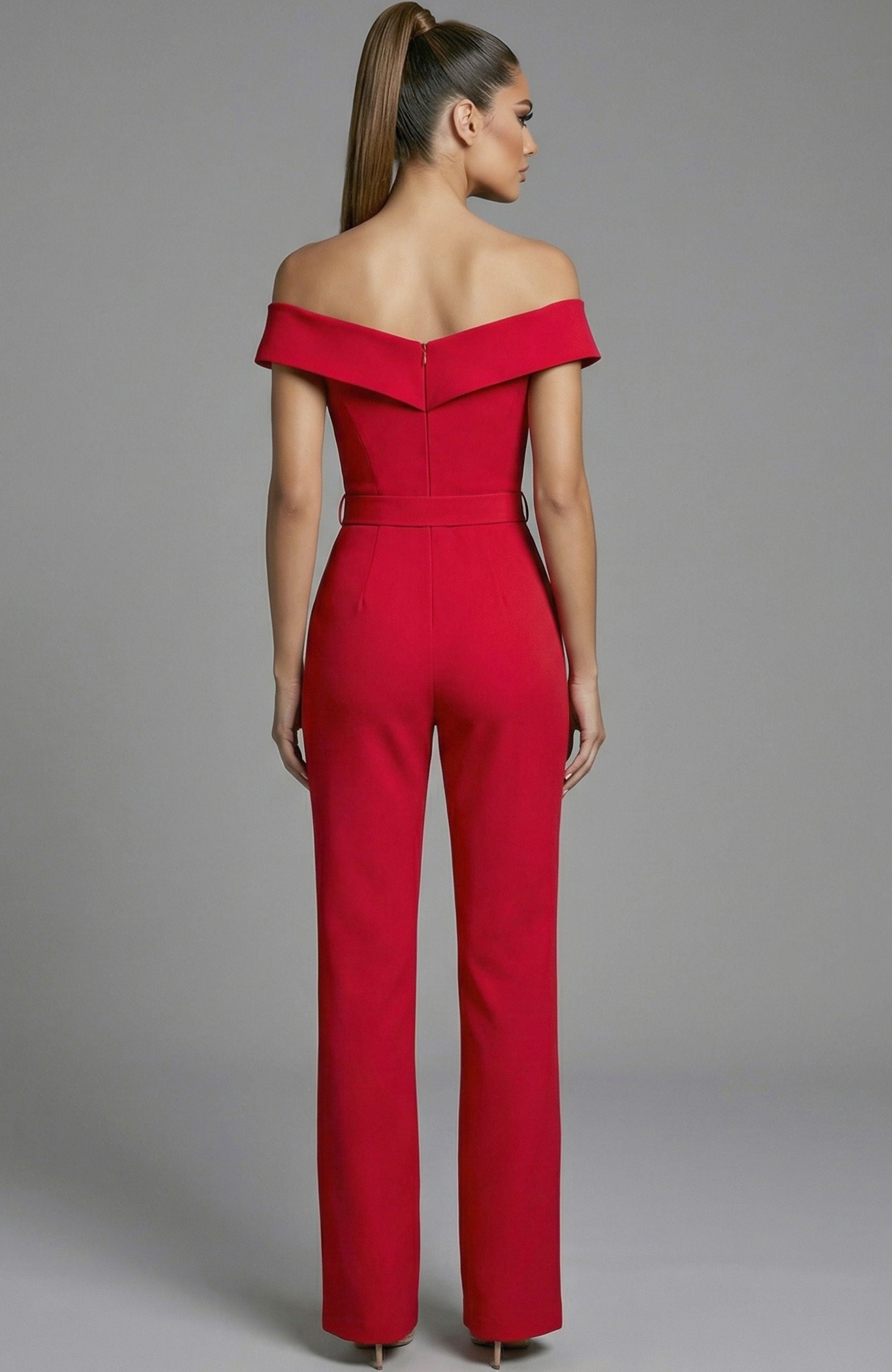 Jumpsuit Metallic Long Formal Jumpsuit Jovani 50299 Red