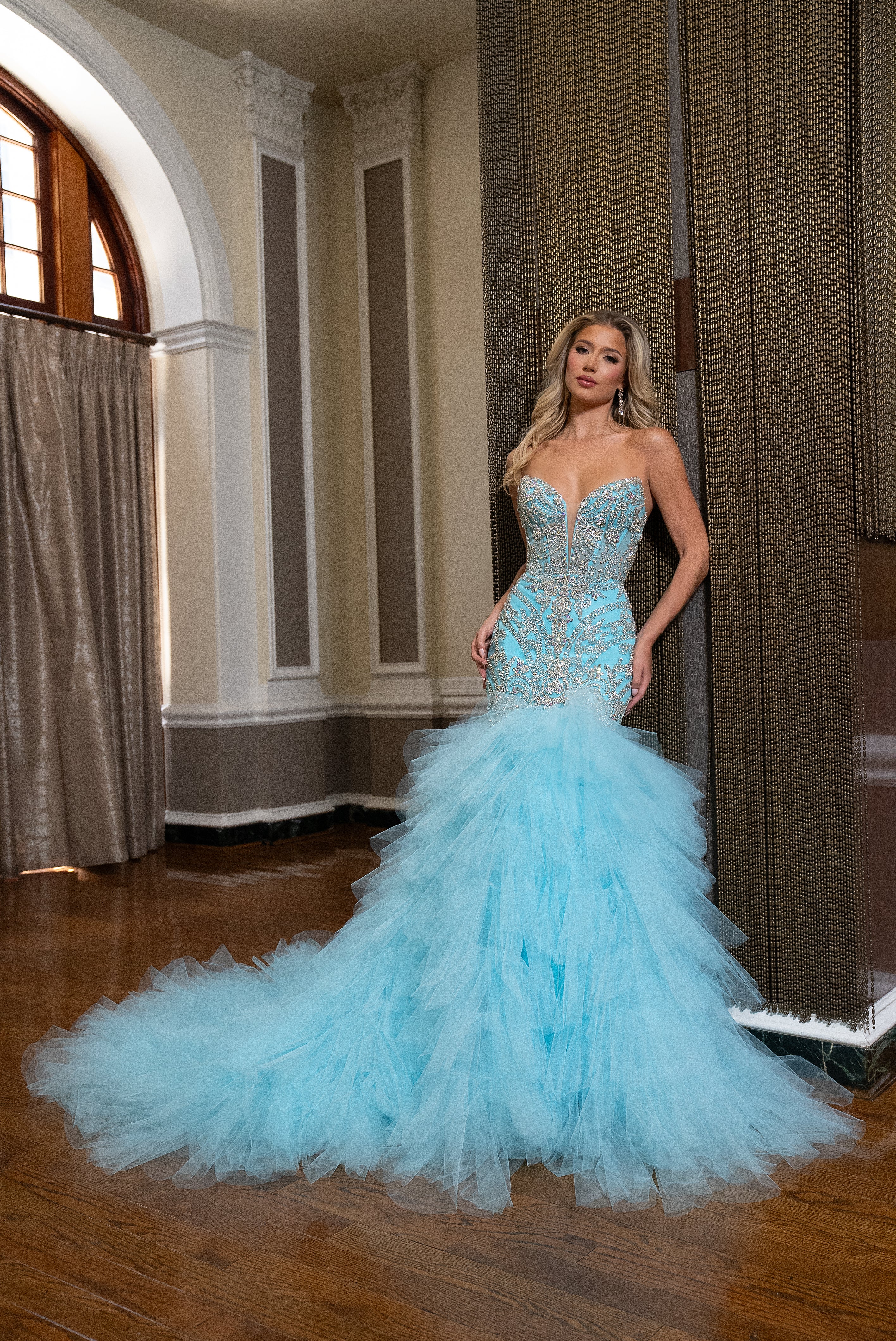 Prom Dresses Fitted Long Prom Formal Dress Aqua Blue