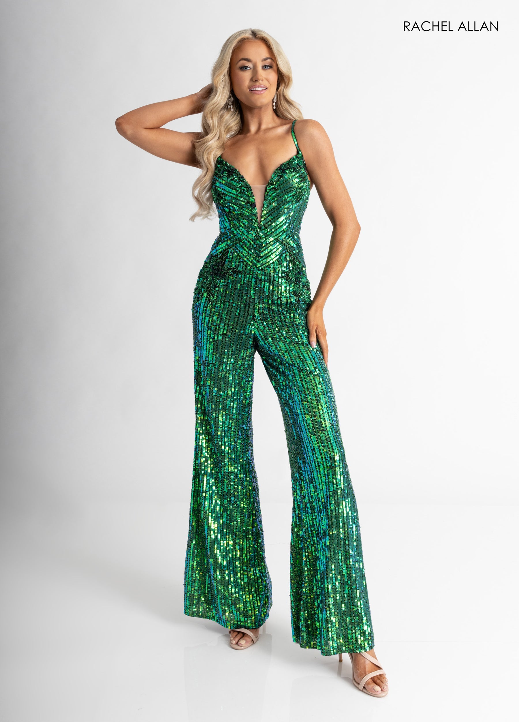 Jumpsuit Long Formal Sequin Jumpsuit Black Emerald