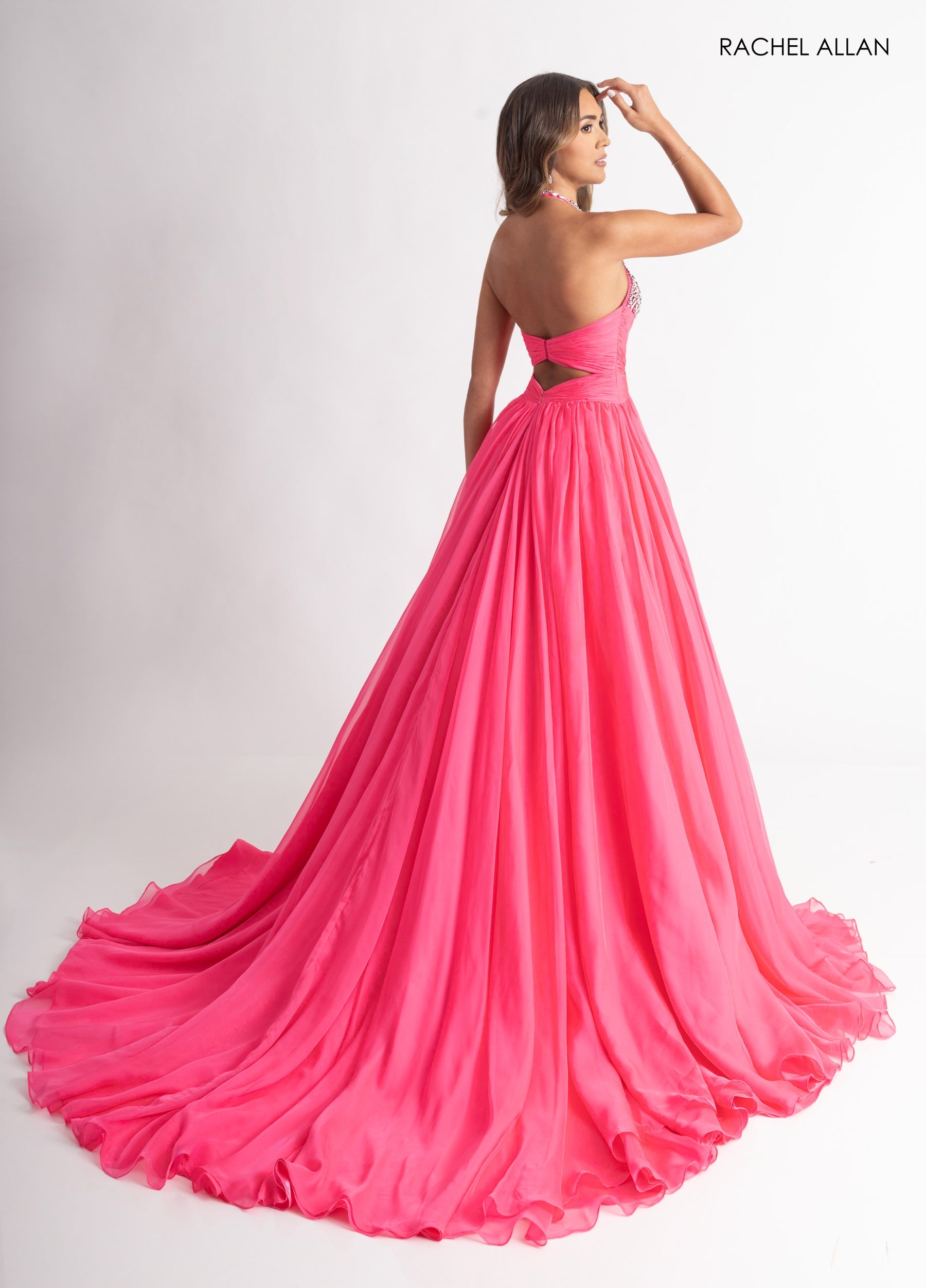 Prom Dresses Long Formal Beaded A Line Prom Dress Hot Pink