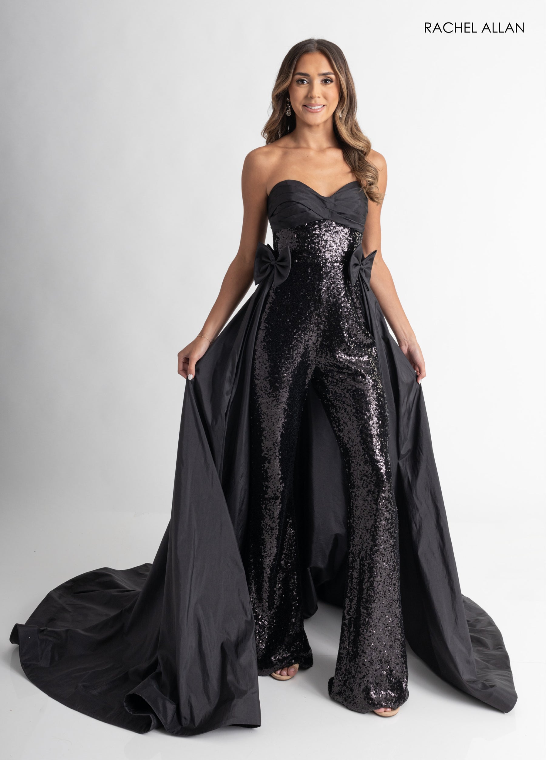 Jumpsuit Sequin Evening Long Formal Jumpsuit Black