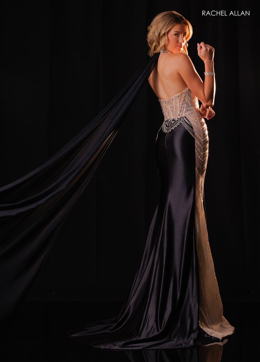 Halter Floor-Length Satin Prom Mermaid Rachel Allan 50425