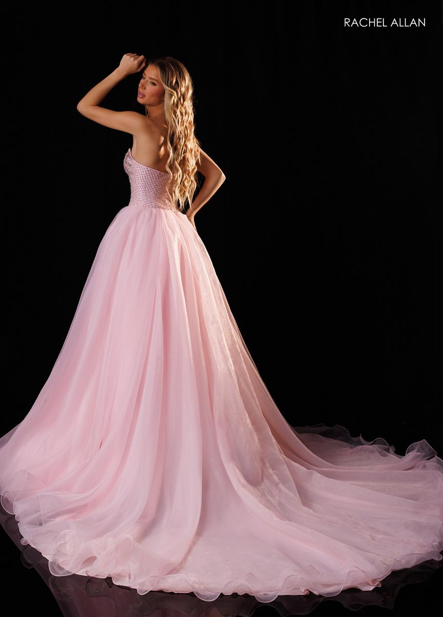 Strapless Curved Neck Floor-Length Tulle Prom Ball Gown Rachel Allan 50428