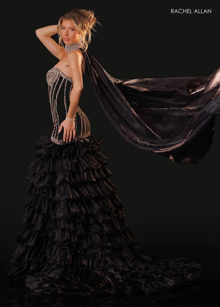 Strapless Curved Neck Floor-Length Tulle Prom Mermaid Rachel Allan 50429