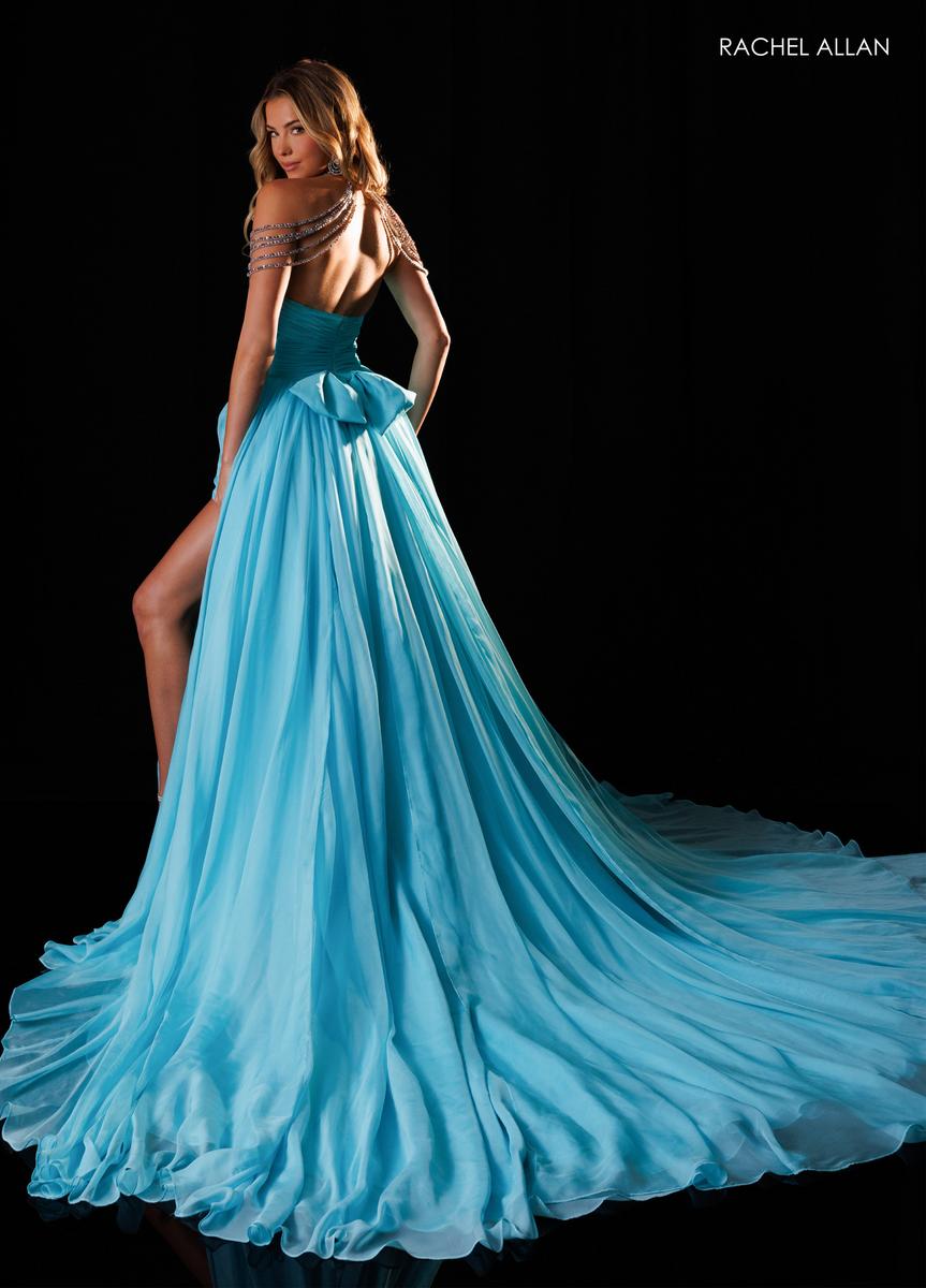 Halter Floor-Length Chiffon Prom A-Line Rachel Allan 50430