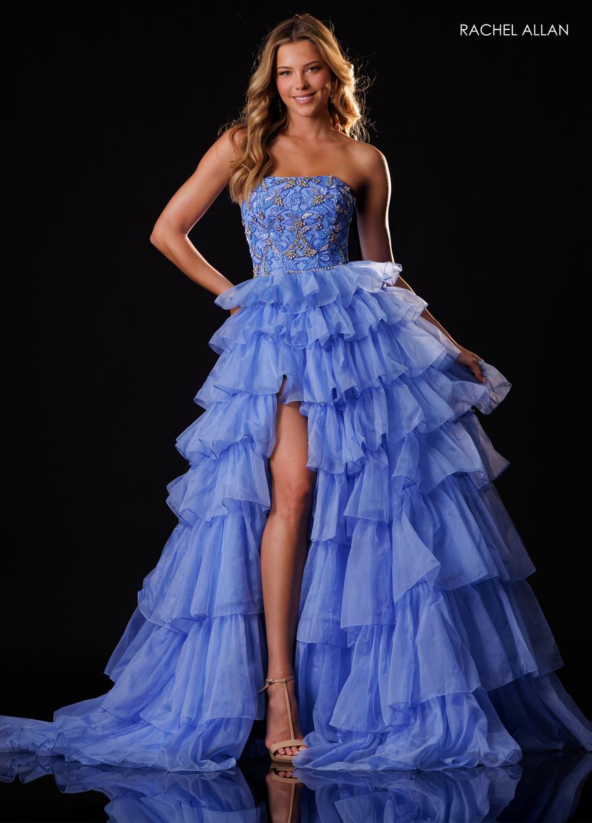 Strapless Straight Neck Floor-Length Tulle Formal Ball Gown Rachel Allan 50431