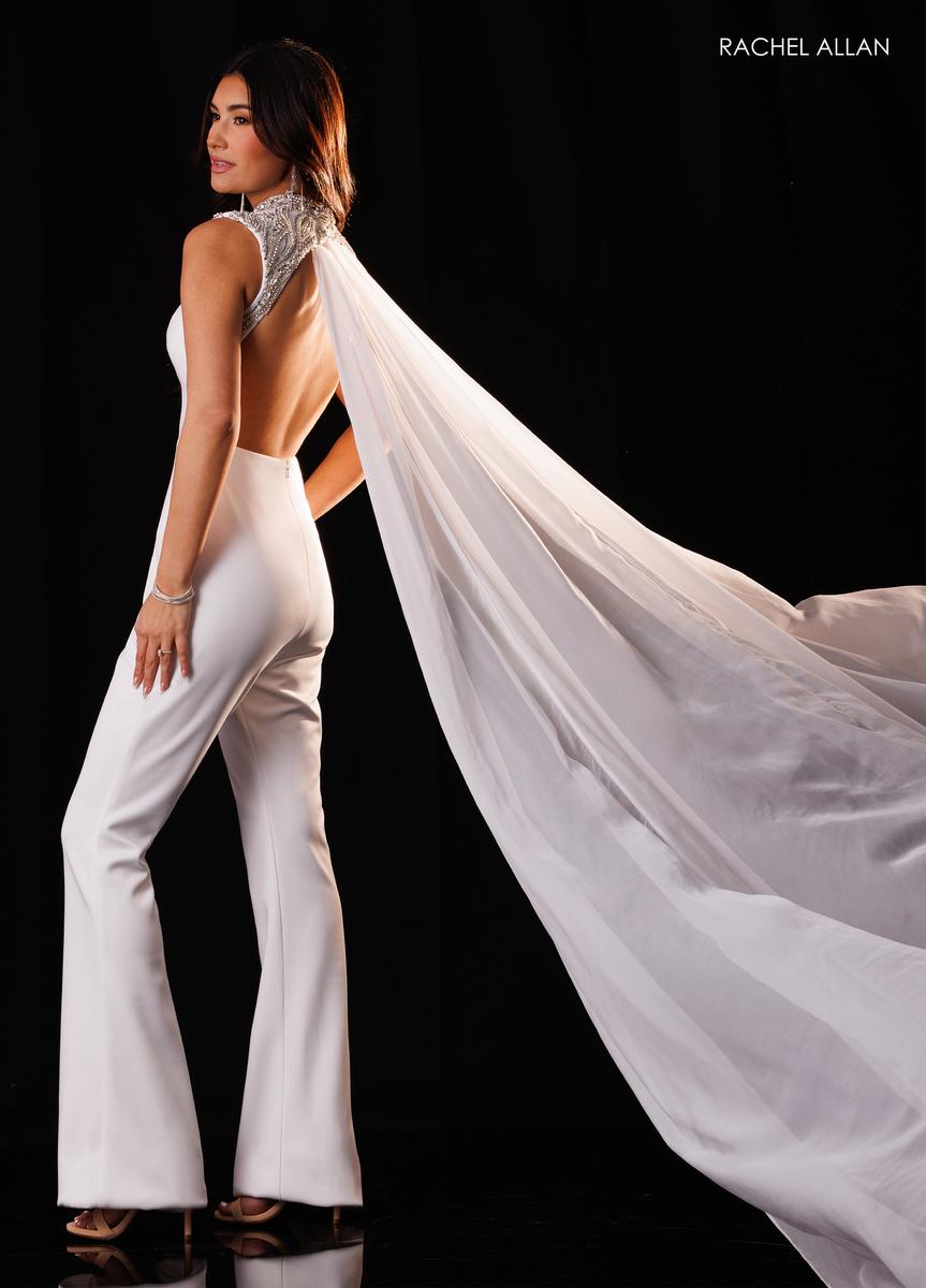 Crew/High-Neck Floor-Length Jersey Formal Sheath Rachel Allan 50432