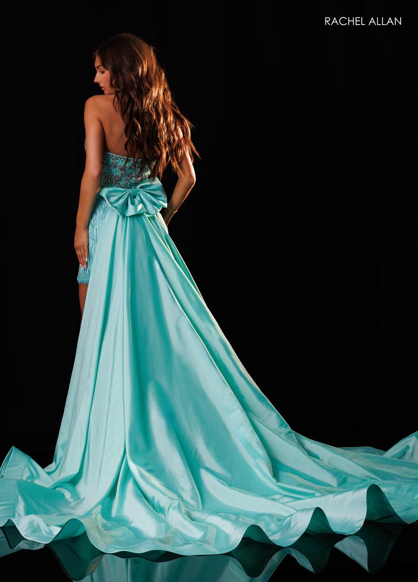 Strapless Curved Neck Floor-Length Sequin Prom Sheath Rachel Allan 50436