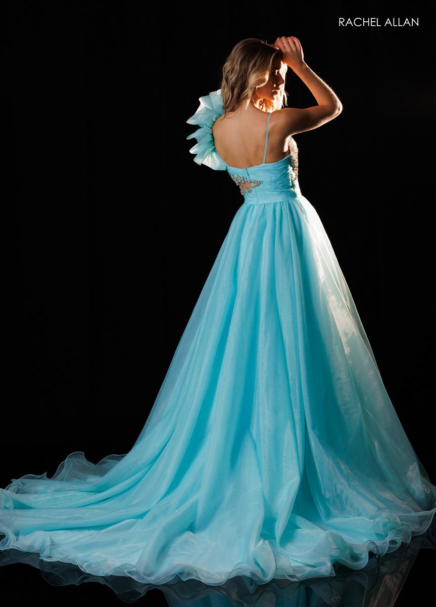 One-Shoulder Floor-Length Tulle Prom A-Line Rachel Allan 50437