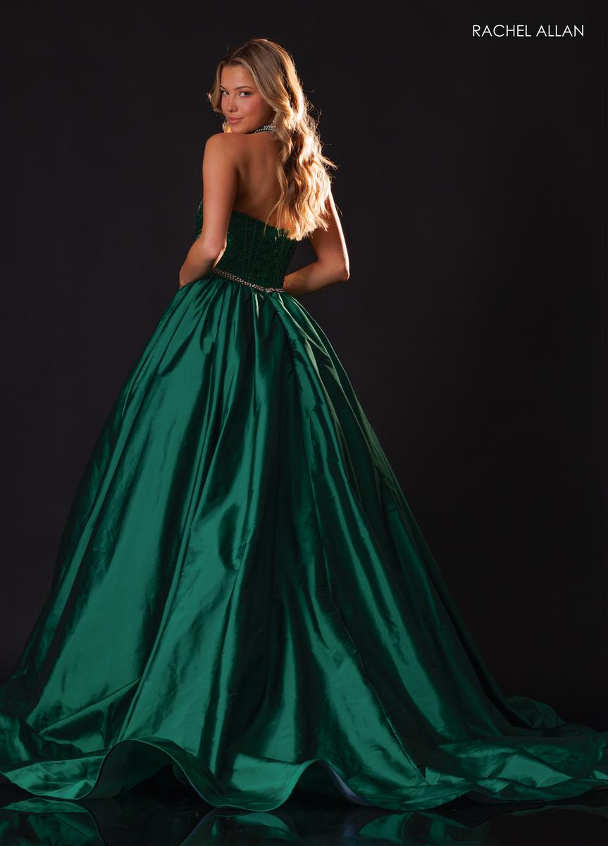 Strapless Straight Neck Floor-Length Satin Formal A-Line Rachel Allan 50439