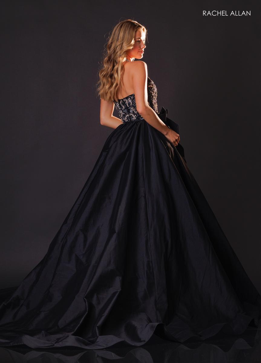 Halter Floor-Length Satin Evening Ball Gown Rachel Allan 50447