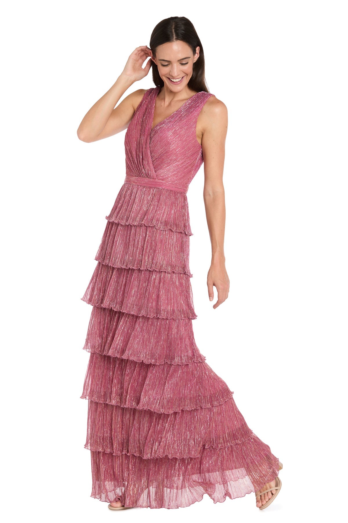 Cocktail Dresses Ruffle Tea Length Cocktail Dress Berry