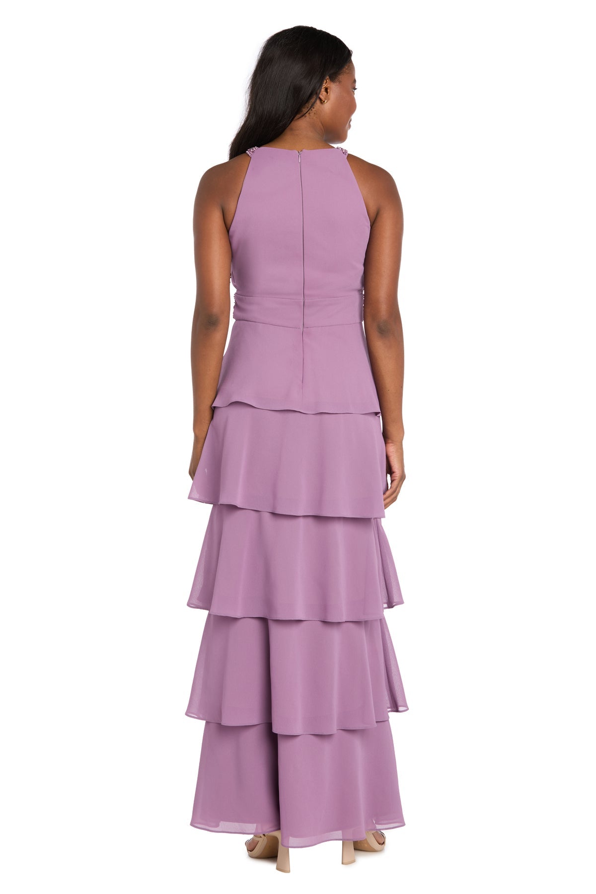 Formal Dresses Beaded Long Ruffle Formal Evening Dress R&M Richards 5064 Dusty Orchid