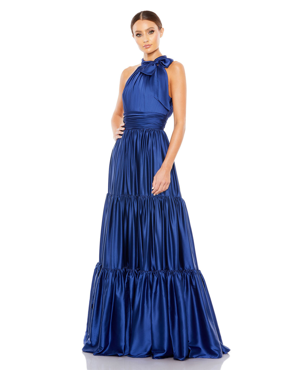 Formal Dresses Long Tiered Halter Formal Prom Dress Sapphire