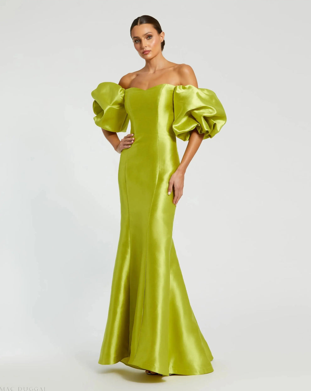 Strapless Curved Neck Floor-Length Satin Formal Mermaid Mac Duggal 9950677P