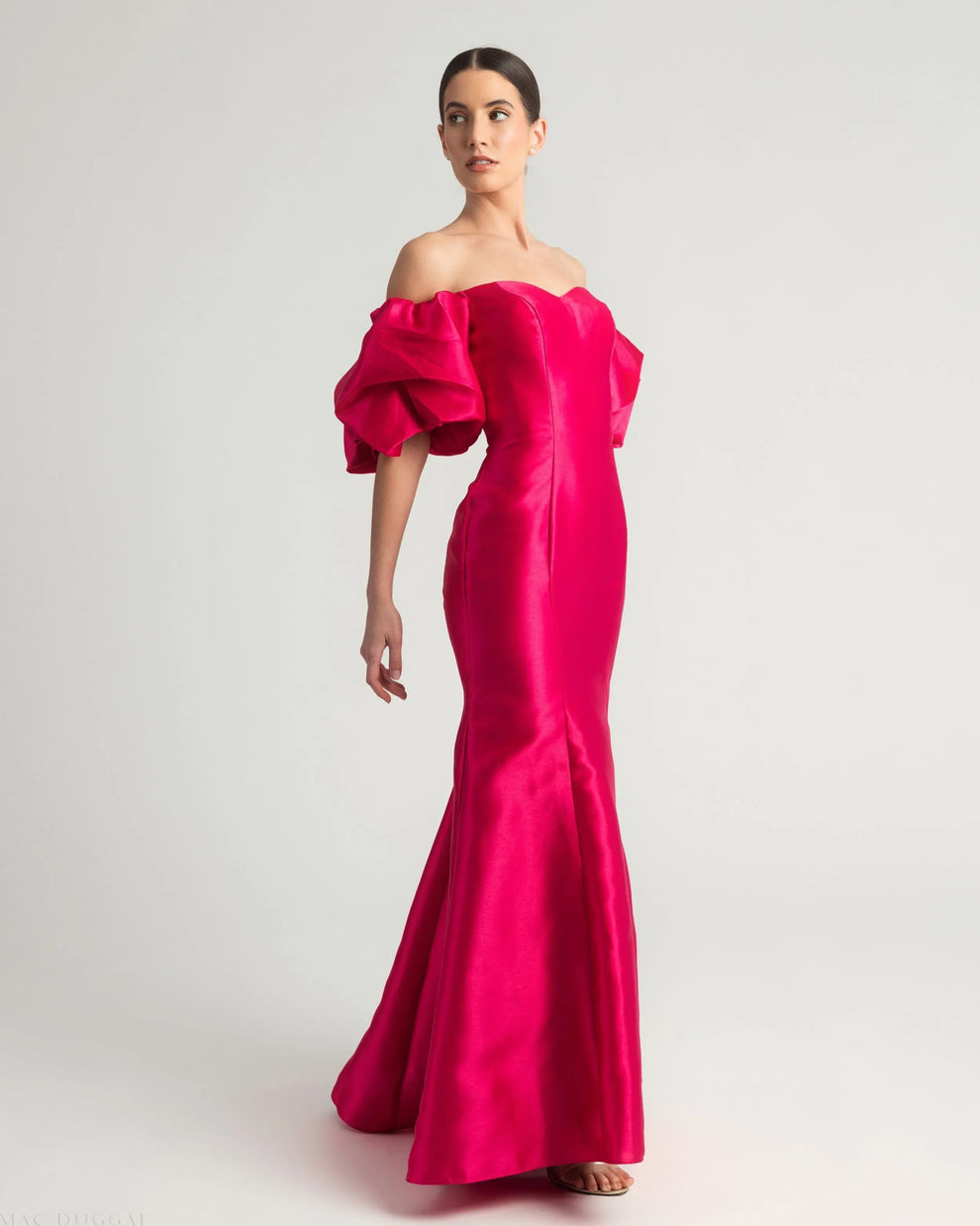 Strapless Curved Neck Floor-Length Satin Formal Mermaid Mac Duggal 9950677P