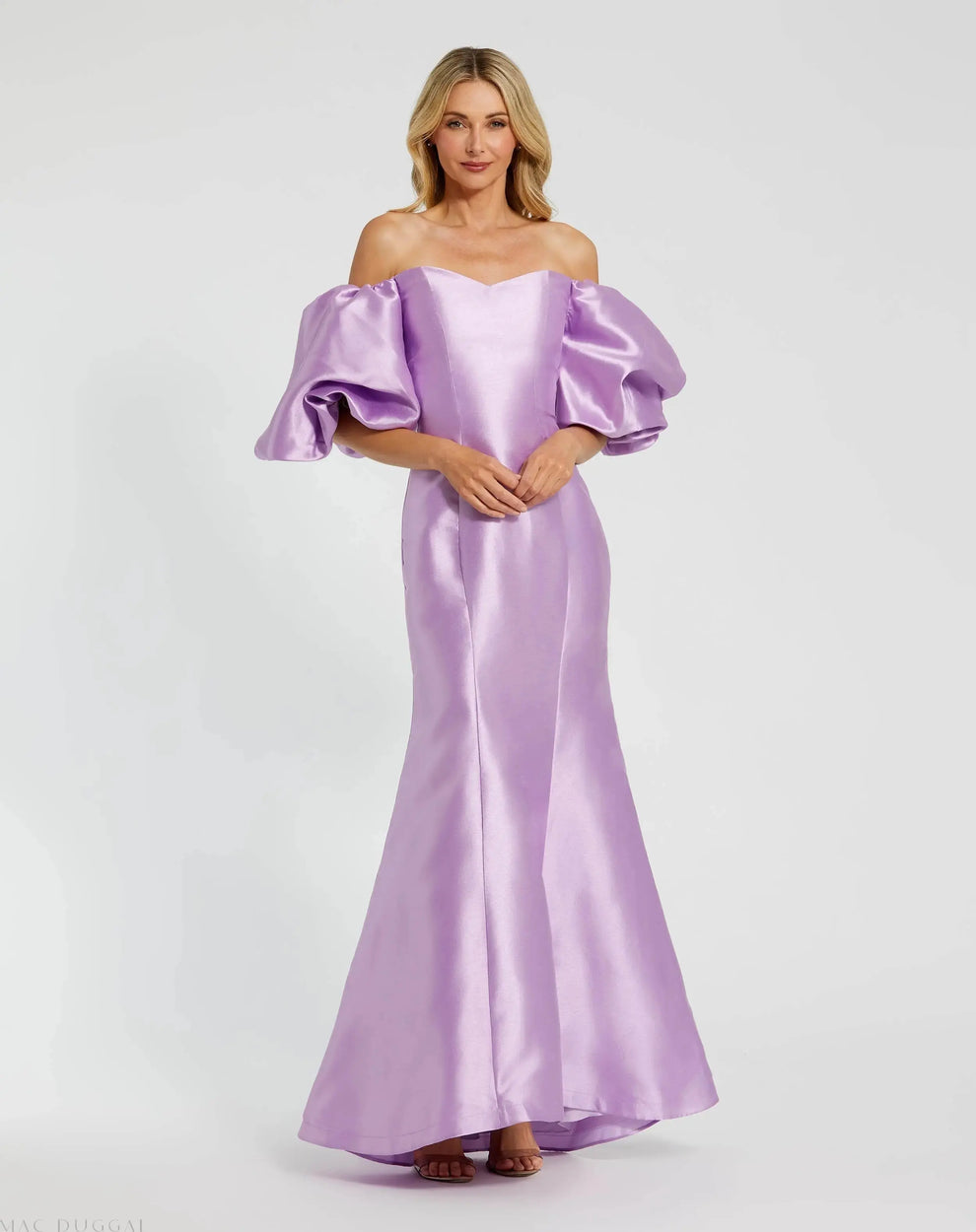 Strapless Curved Neck Floor-Length Satin Formal Mermaid Mac Duggal 9950677P