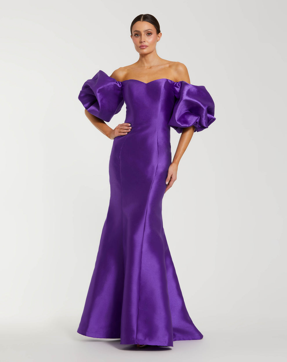Strapless Curved Neck Floor-Length Satin Formal Mermaid Mac Duggal 9950677P