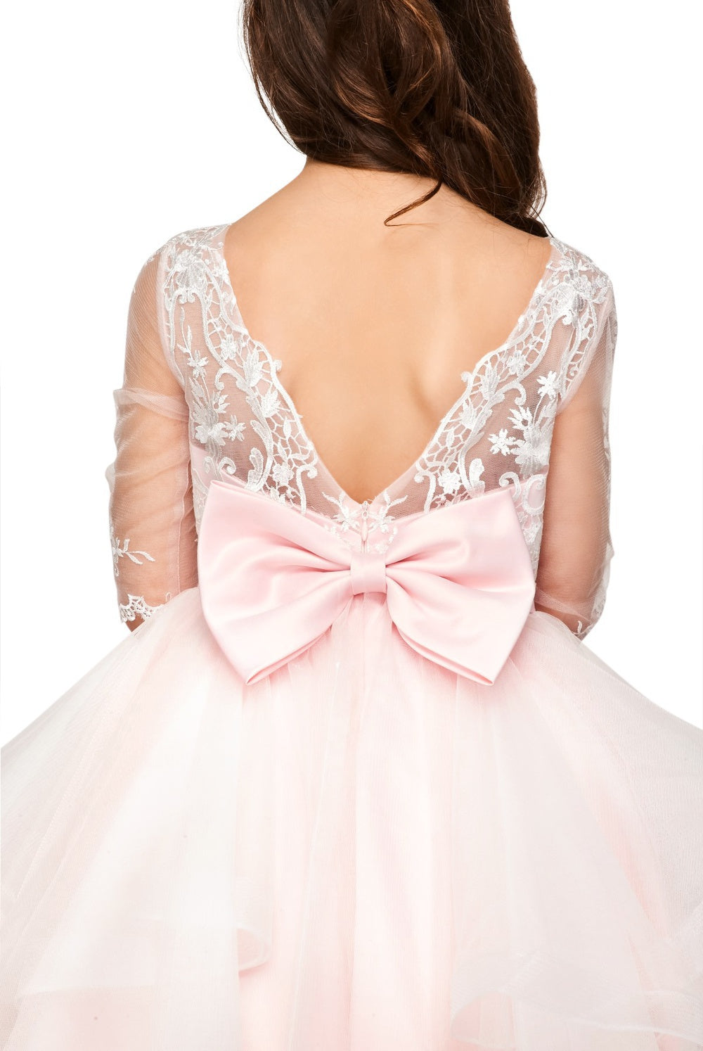 Flower Girl Dresses Beaded A Line Tea Length Flower Girl Dress Pink