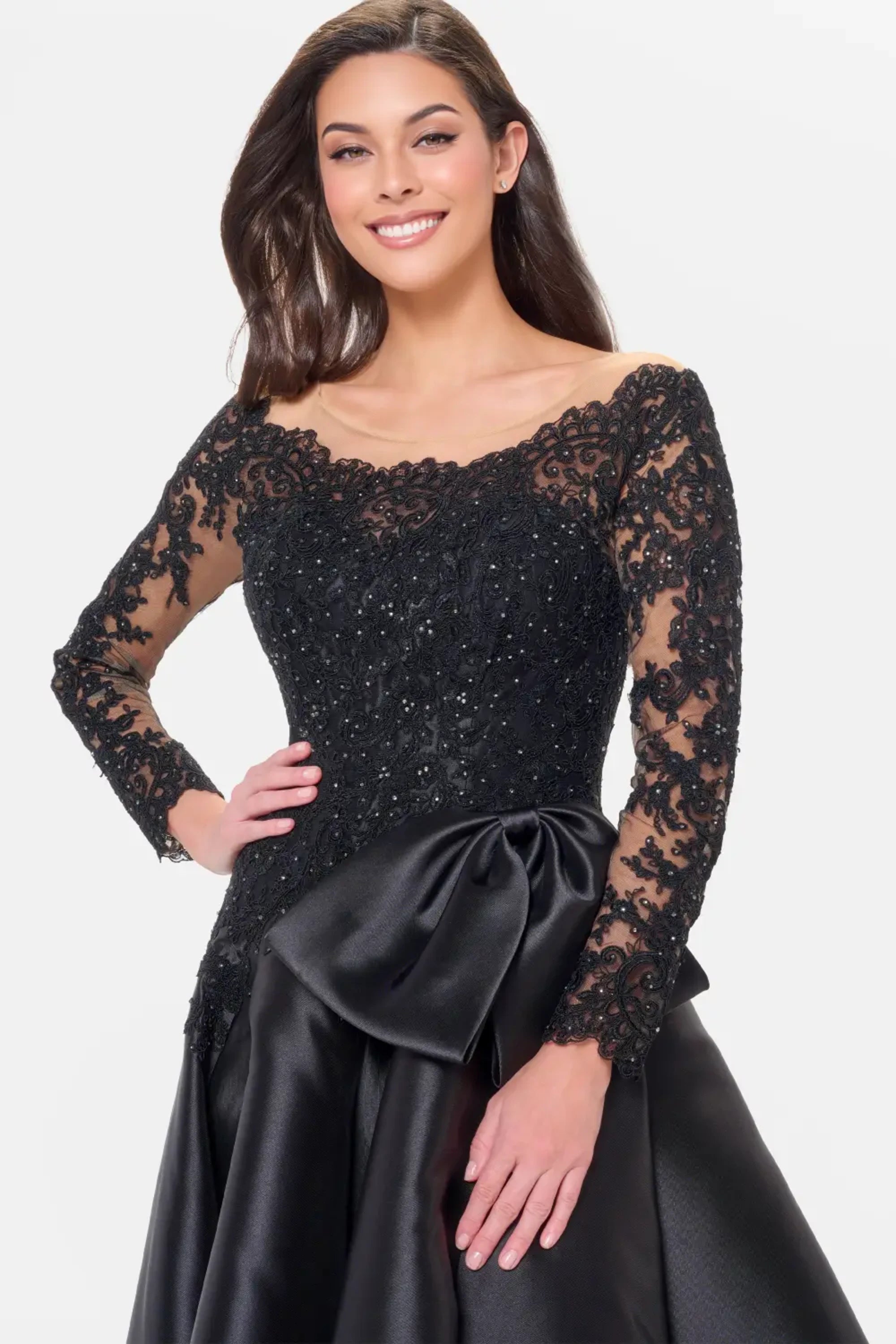 Formal Dresses Ball Gown Long Slit Formal Evening Dress Black