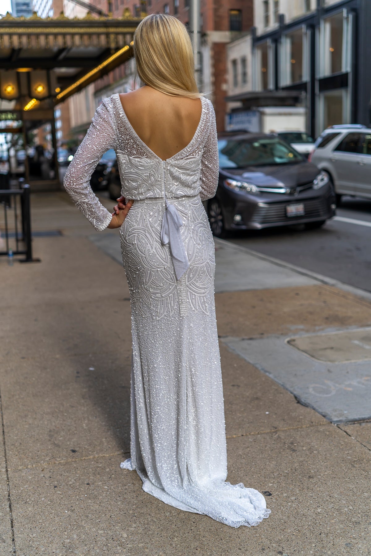 Wedding Dresses Long Beaded Wedding Bridal Dress Ivory