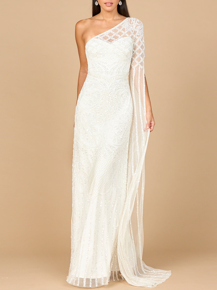 Wedding Dresses Beaded Fitted Long Wedding Dress Ivory