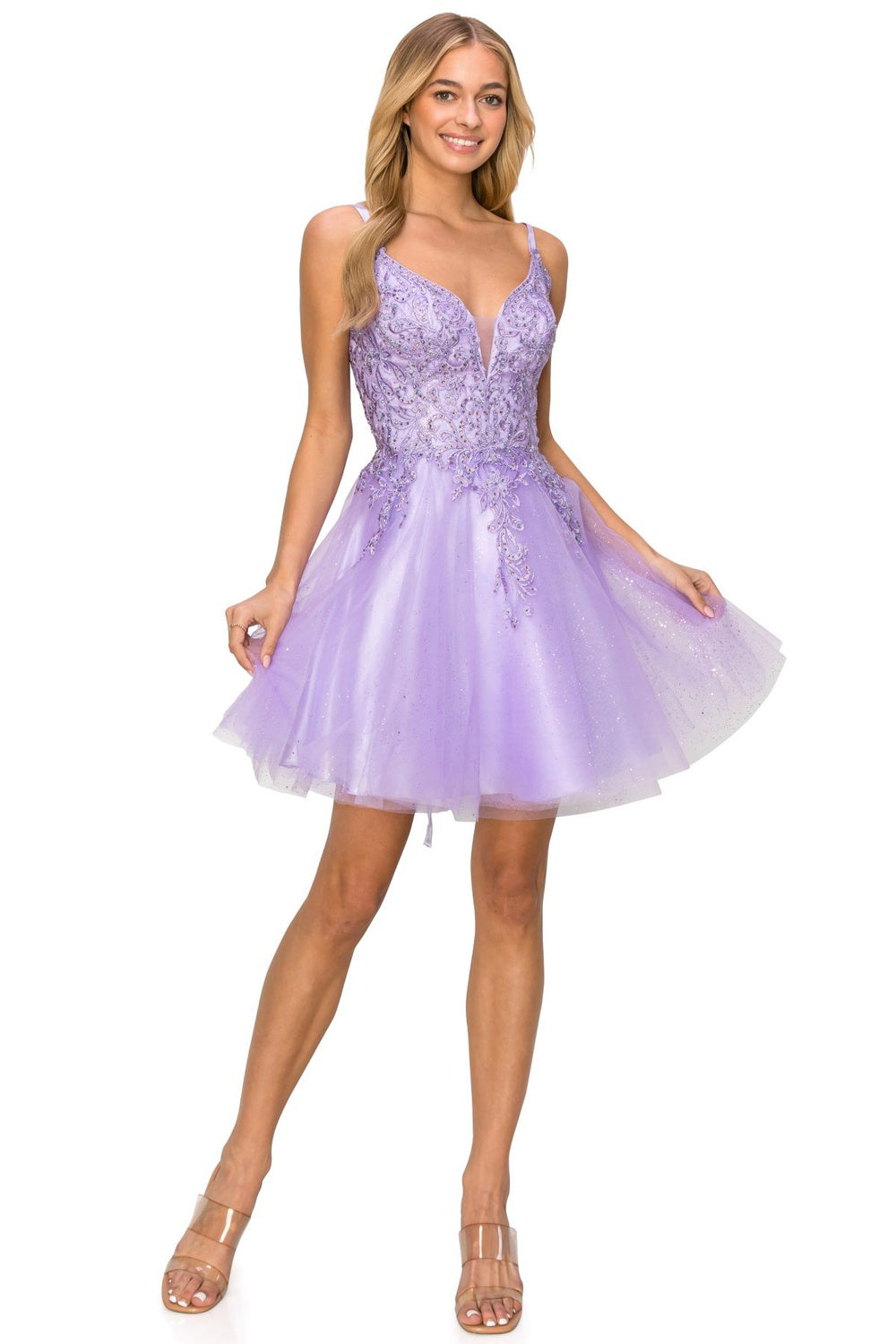Cocktail Dresses Mini Corset Short A Line Cocktail Dress Cinderella Couture 5125J Lavendar