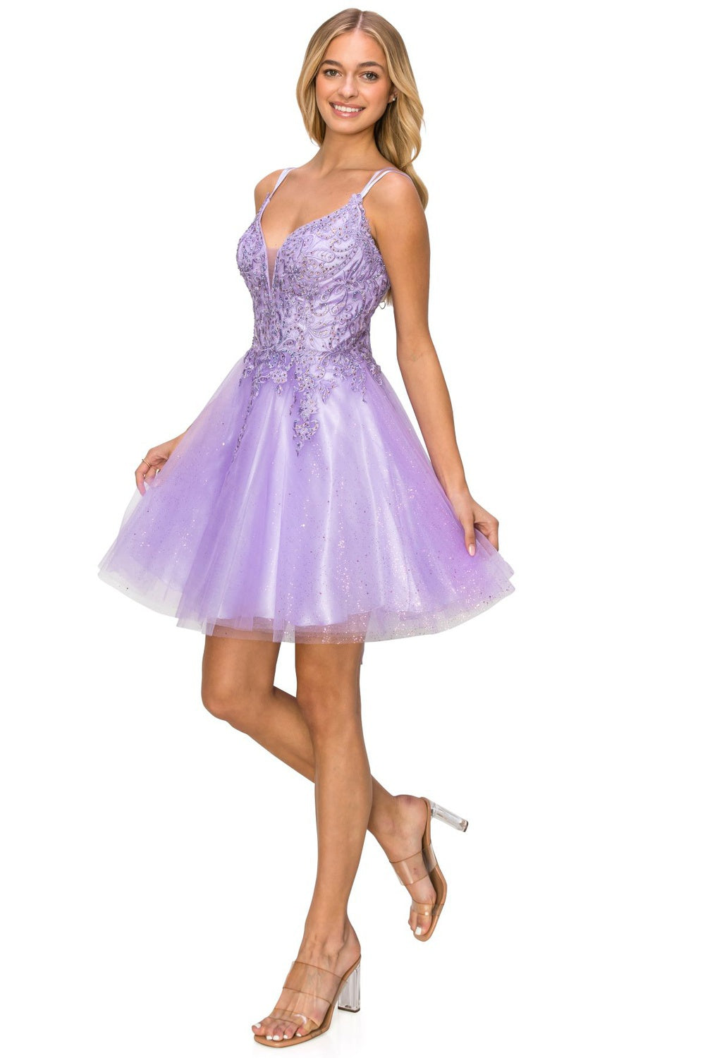 Cocktail Dresses Mini Corset Short A Line Cocktail Dress Cinderella Couture 5125J Lavendar