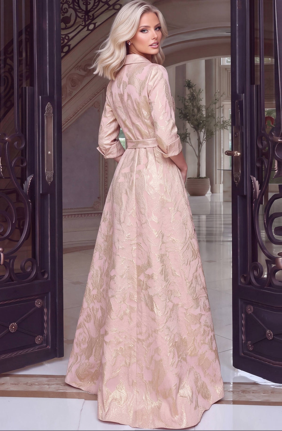 Jewel Floor-Length Satin Occasion A-Line Jovani 52090