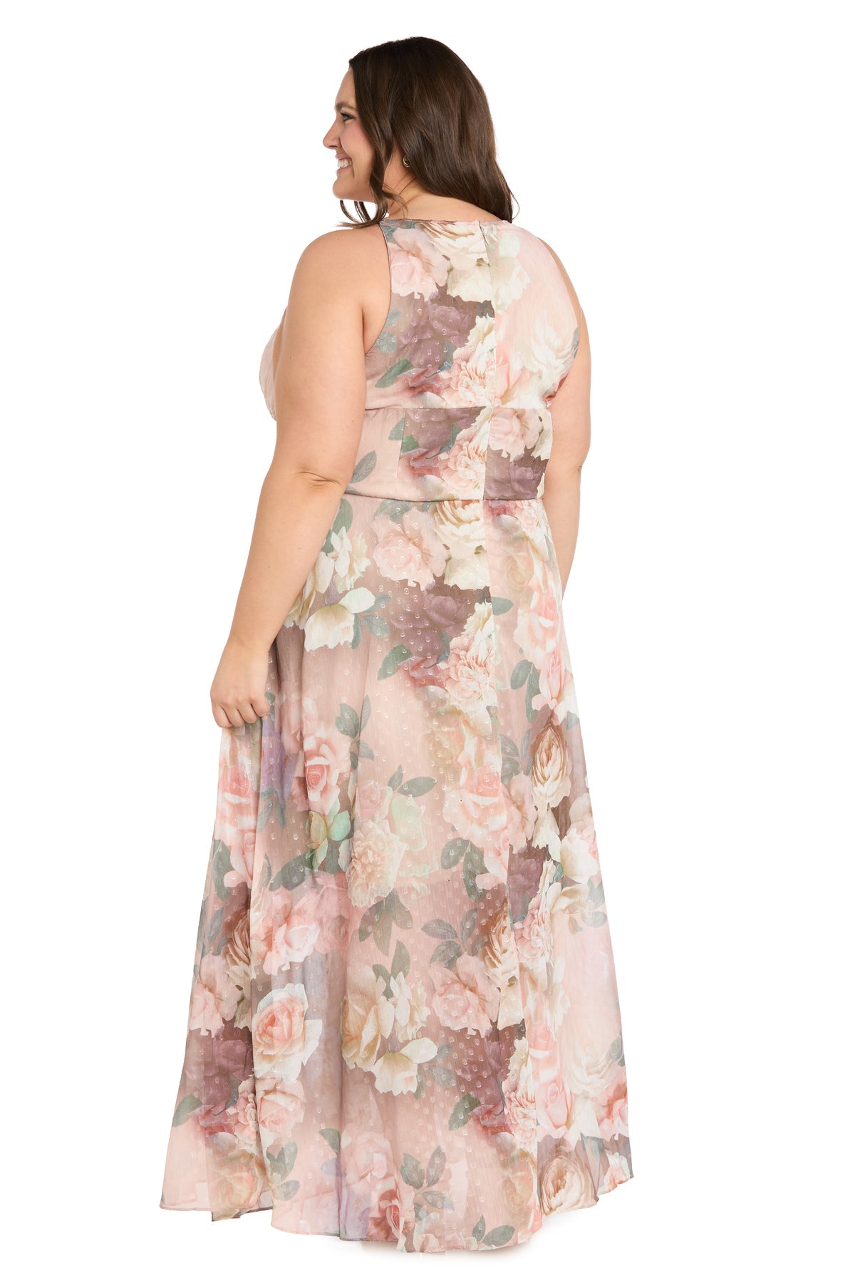 Halter Floor-Length Chiffon Formal A-Line R&M Richards 5233W